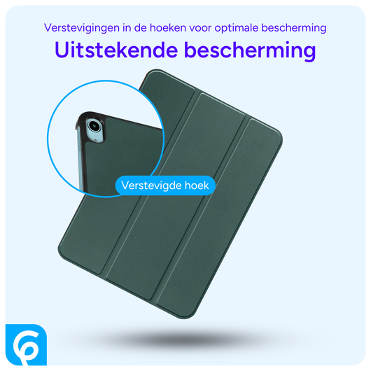 Apple iPad 11 (2025) / 10.9 (2022) Hoes Tri-Fold Book Case Groen afbeelding 2