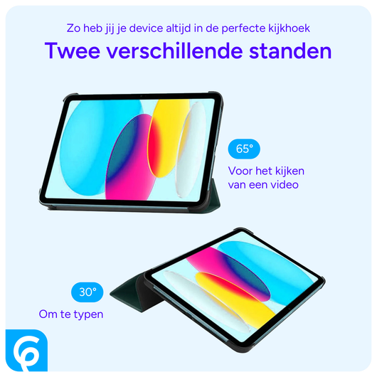 Apple iPad 11 (2025) / 10.9 (2022) Hoes Tri-Fold Book Case Groen afbeelding 7