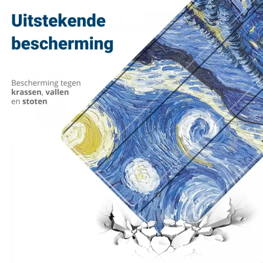 Apple iPad 11 (2025) / 10.9 (2022) Hoes Tri-Fold Book Case Sterrennacht Print afbeelding 2