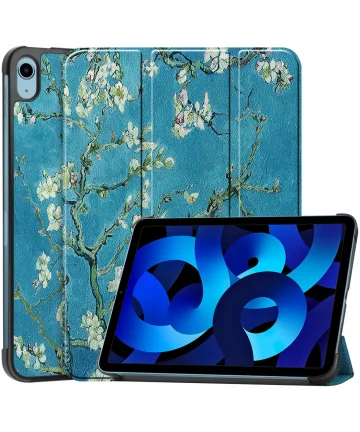 Apple iPad 10.9 2022 Hoes Tri-Fold Book Case Blossom Print Hoesjes