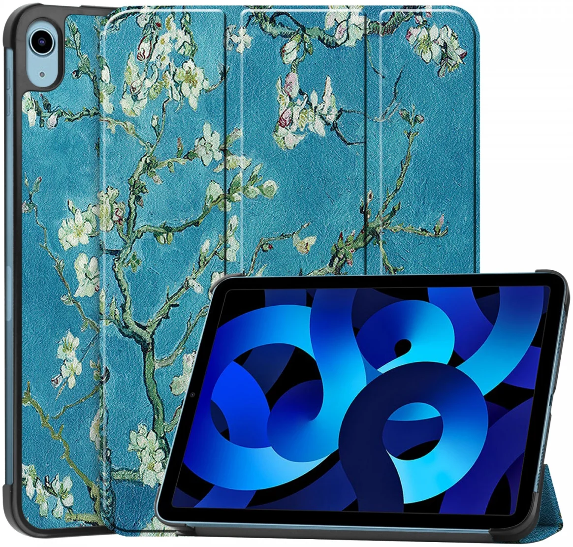 Apple iPad 11 (2025) / 10.9 (2022) Hoes Tri-Fold Book Case Blossom Print afbeelding 1