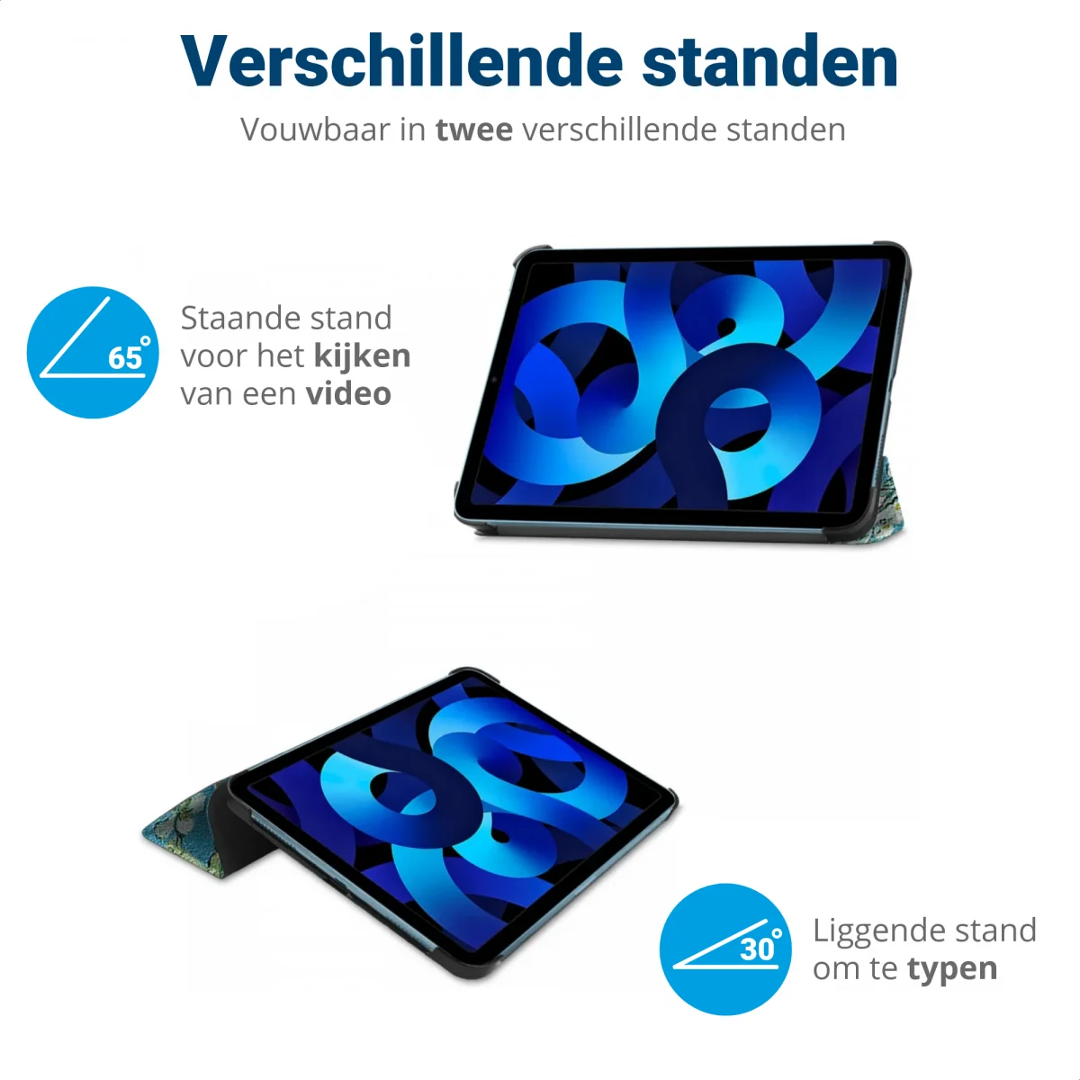 Apple iPad 11 (2025) / 10.9 (2022) Hoes Tri-Fold Book Case Blossom Print afbeelding 5