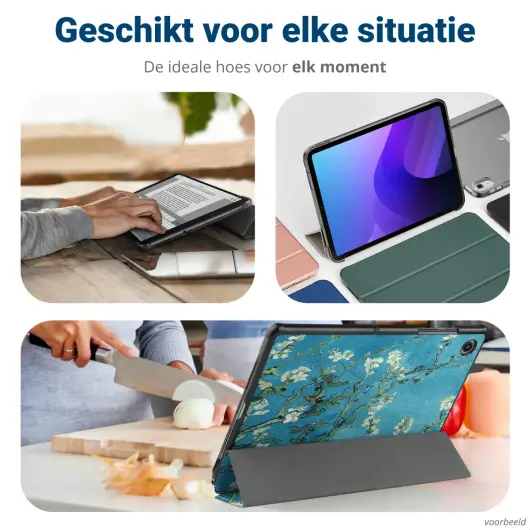 Apple iPad 11 (2025) / 10.9 (2022) Hoes Tri-Fold Book Case Blossom Print afbeelding 8