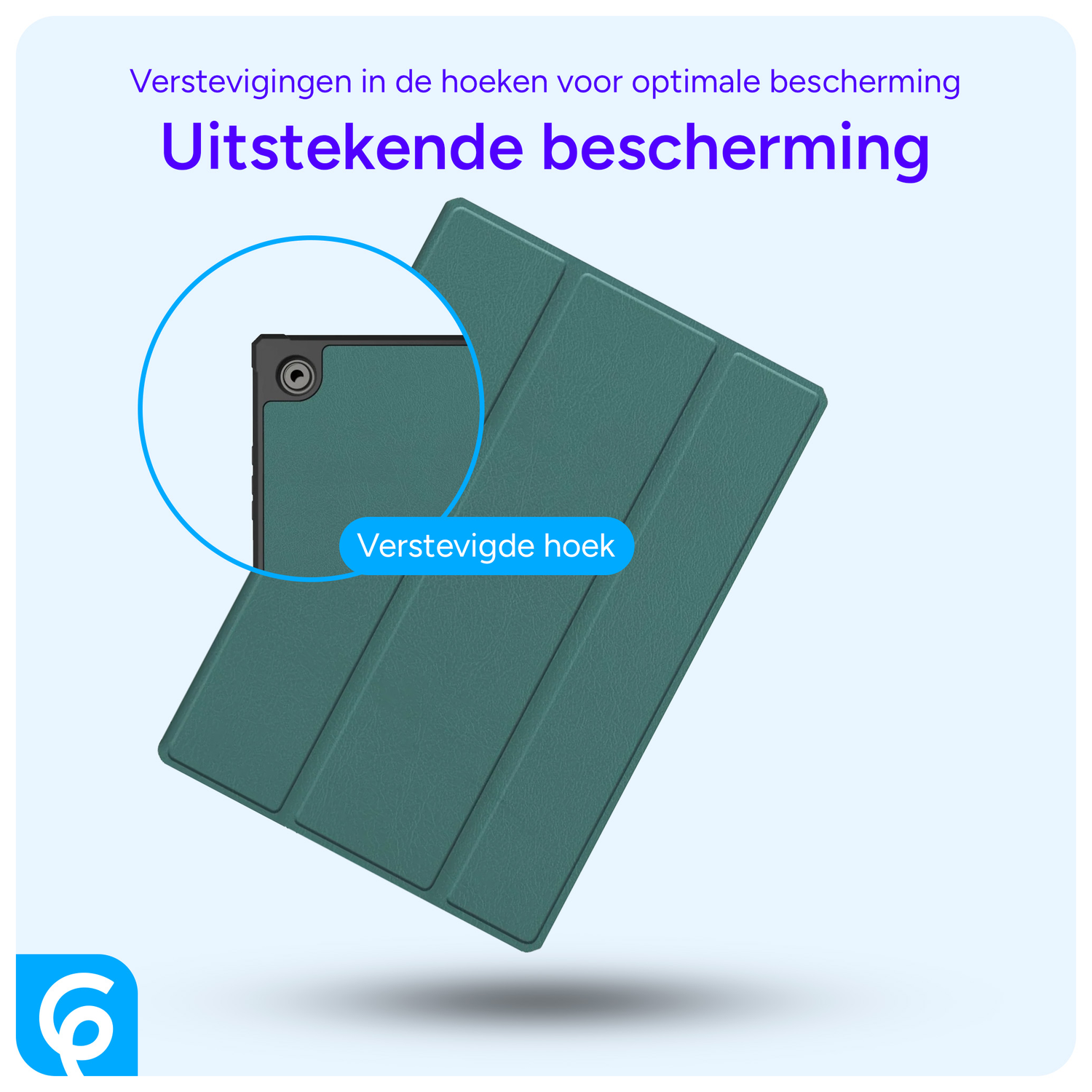 Samsung Galaxy Tab A8 Hoes Tri-Fold Book Case Groen afbeelding 2