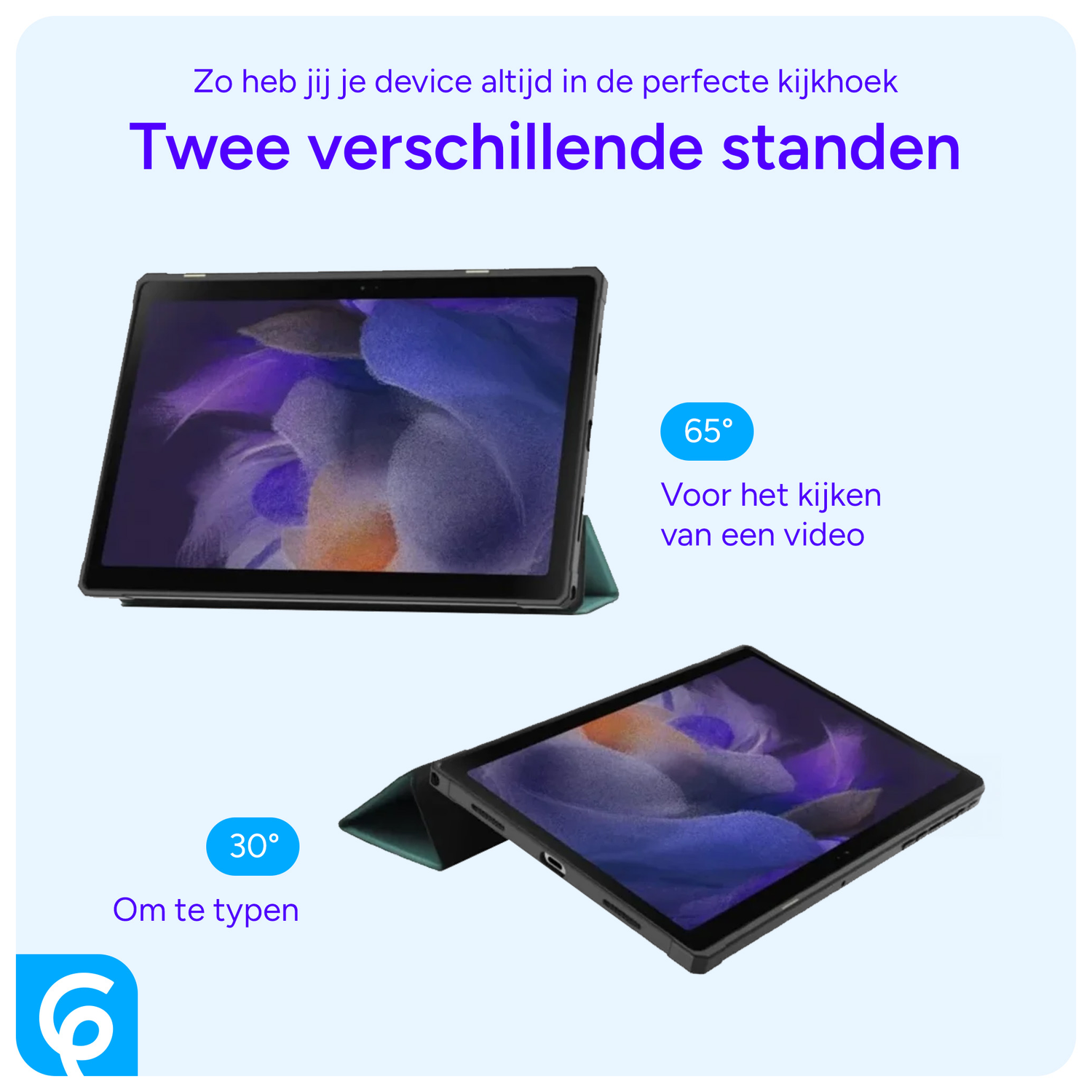 Samsung Galaxy Tab A8 Hoes Tri-Fold Book Case Groen afbeelding 6