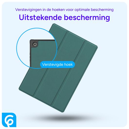 Samsung Galaxy Tab A8 Hoes Tri-Fold Book Case Groen afbeelding 2