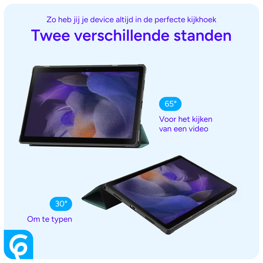Samsung Galaxy Tab A8 Hoes Tri-Fold Book Case Groen afbeelding 6