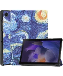 Samsung Galaxy Tab A8 Hoes Tri-Fold Book Case Sterrennacht