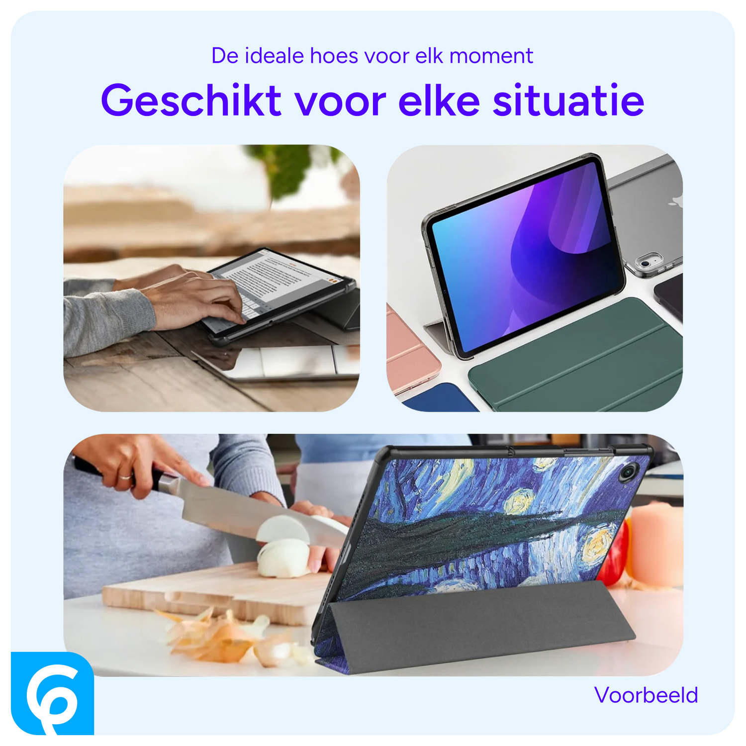Samsung Galaxy Tab A8 Hoes Tri-Fold Book Case Sterrennacht afbeelding 5