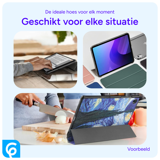 Samsung Galaxy Tab A8 Hoes Tri-Fold Book Case Sterrennacht afbeelding 5