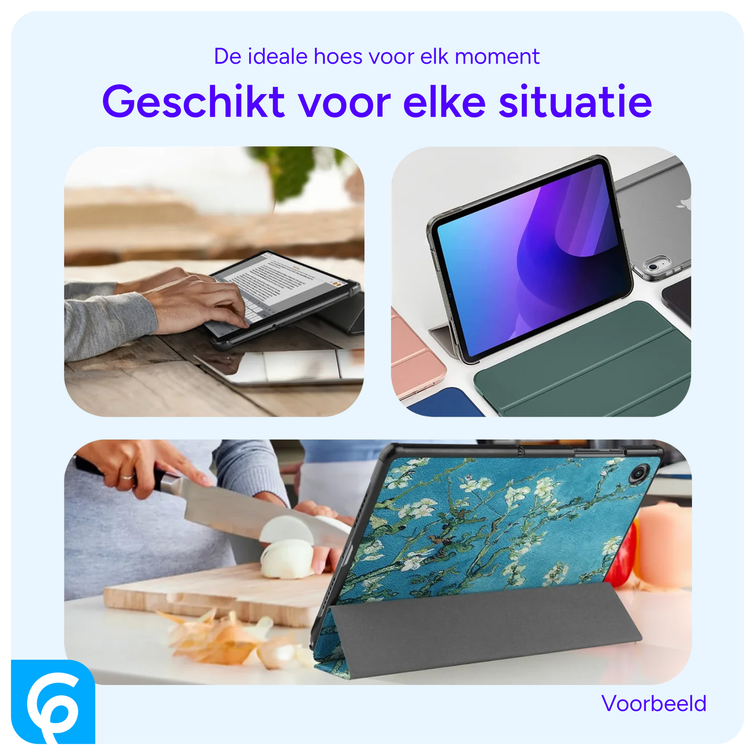 Samsung Galaxy Tab A8 Hoes Tri-Fold Book Case Blossom afbeelding 7