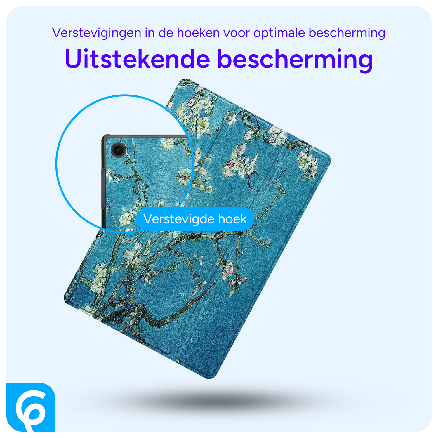 Samsung Galaxy Tab A8 Hoes Tri-Fold Book Case Blossom afbeelding 2