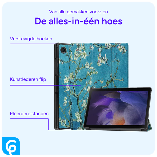 Samsung Galaxy Tab A8 Hoes Tri-Fold Book Case Blossom afbeelding 6