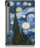Samsung Galaxy Tab S9 Hoes Tri-Fold Book Case Standaard Sterrennacht