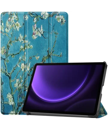 Samsung Galaxy Tab S9 Hoes Tri-Fold Book Case Standaard Blossom Hoesjes