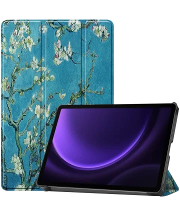 Samsung Galaxy Tab S9 Hoes Tri-Fold Book Case met Standaard Blossom Hoesjes