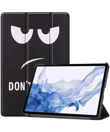Samsung Galaxy Tab S9 Hoes Tri-Fold Book Case Standaard Touch Print Hoesjes