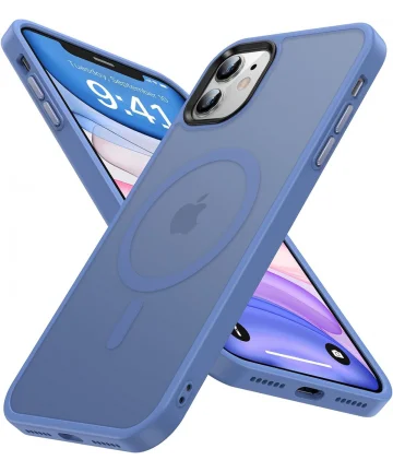 Apple iPhone 11 Hoesje met MagSafe Back Cover Matte Blue Hoesjes