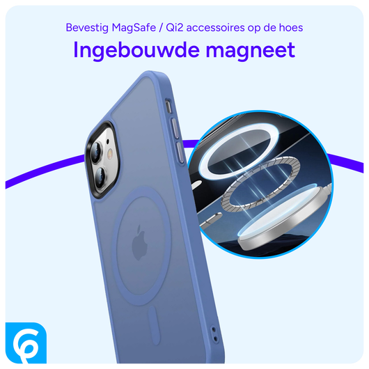 Apple iPhone 11 Hoesje met MagSafe Back Cover Matte Blue afbeelding 2