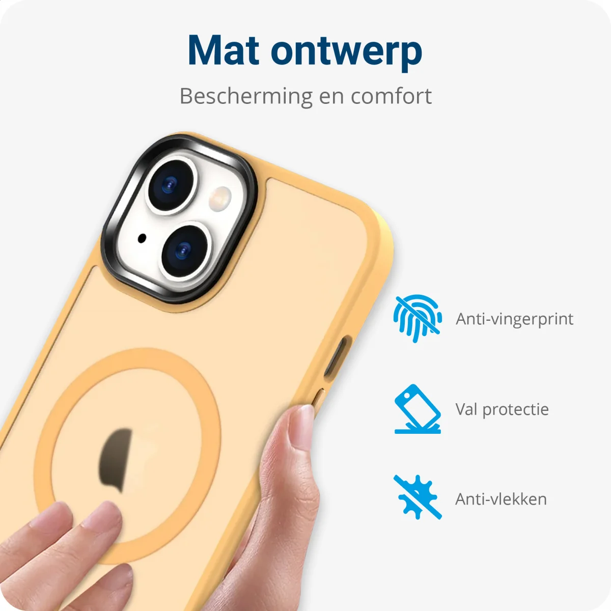 Apple iPhone 12 / 12 Pro Hoesje met MagSafe Matte Back Cover Oranje afbeelding 5