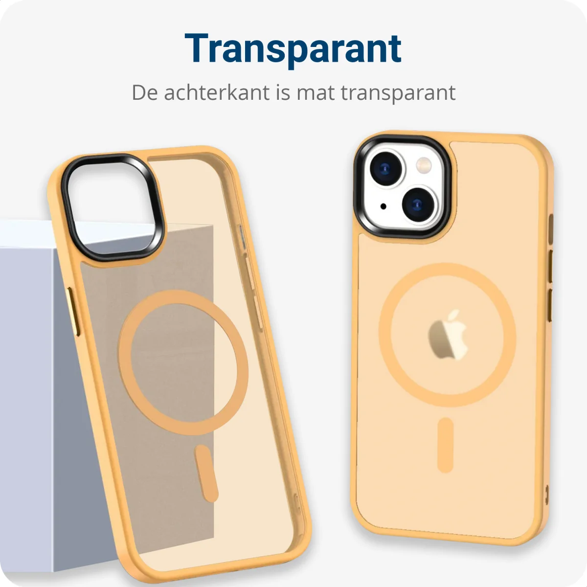 Apple iPhone 12 / 12 Pro Hoesje met MagSafe Matte Back Cover Oranje afbeelding 8