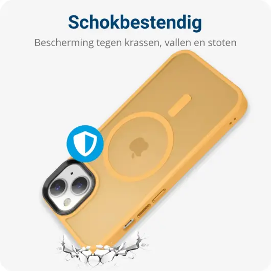 Apple iPhone 12 / 12 Pro Hoesje met MagSafe Matte Back Cover Oranje afbeelding 2