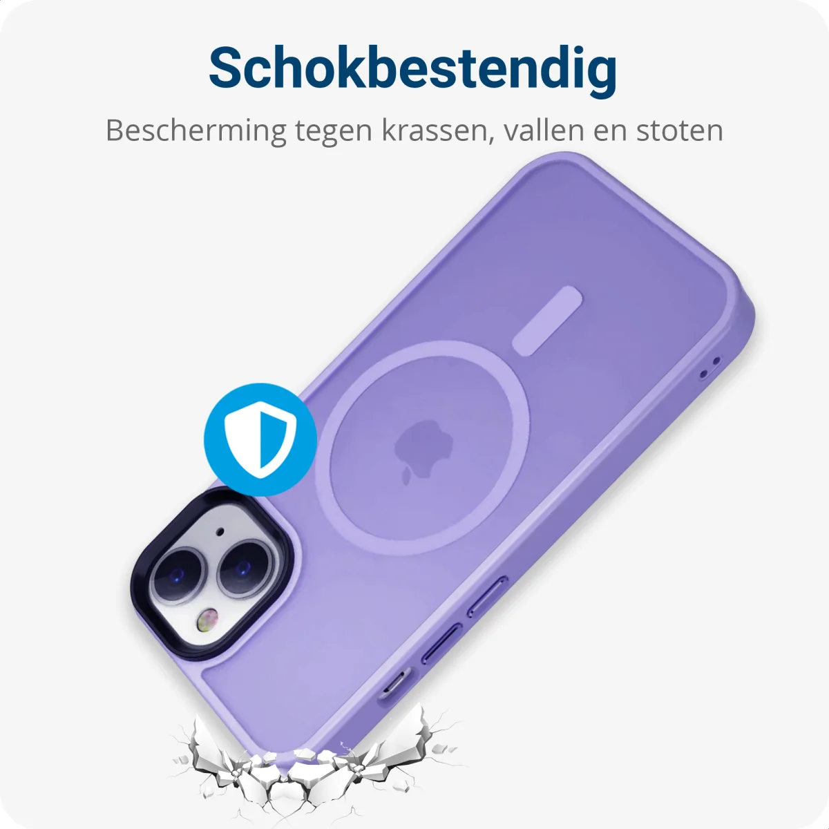 Apple iPhone 12 / 12 Pro Hoesje met MagSafe Matte Back Cover Lila afbeelding 2