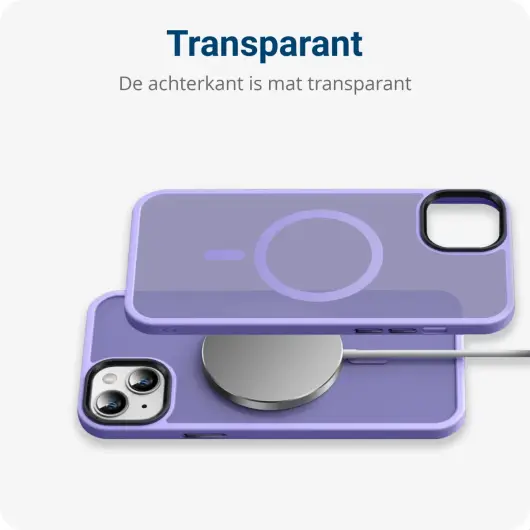Apple iPhone 12 / 12 Pro Hoesje met MagSafe Matte Back Cover Lila afbeelding 8