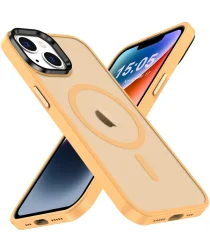 Apple iPhone 13 Hoesje met MagSafe Back Cover Matte Oranje