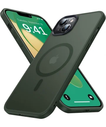 Apple iPhone 13 Hoesje met MagSafe Back Cover Matte Green Hoesjes