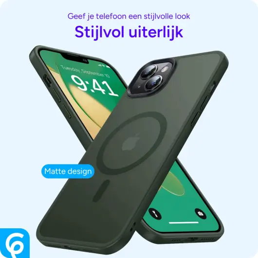 Apple iPhone 13 Hoesje met MagSafe Back Cover Matte Green afbeelding 5