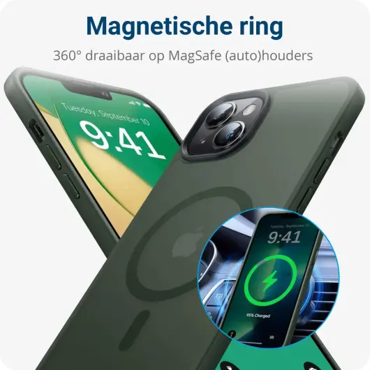 Apple iPhone 13 Hoesje met MagSafe Back Cover Matte Green afbeelding 5