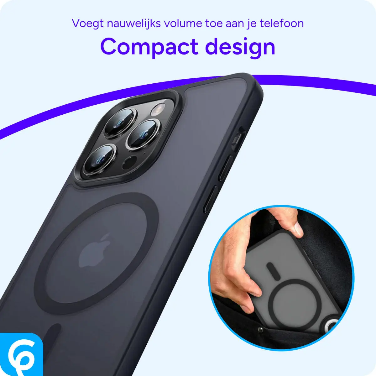 Apple iPhone 13 Pro Max Hoesje met MagSafe Matte Zwart afbeelding 4