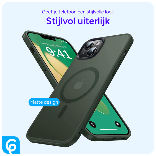Apple iPhone 14 Hoesje met MagSafe Back Cover Matte Green afbeelding 4