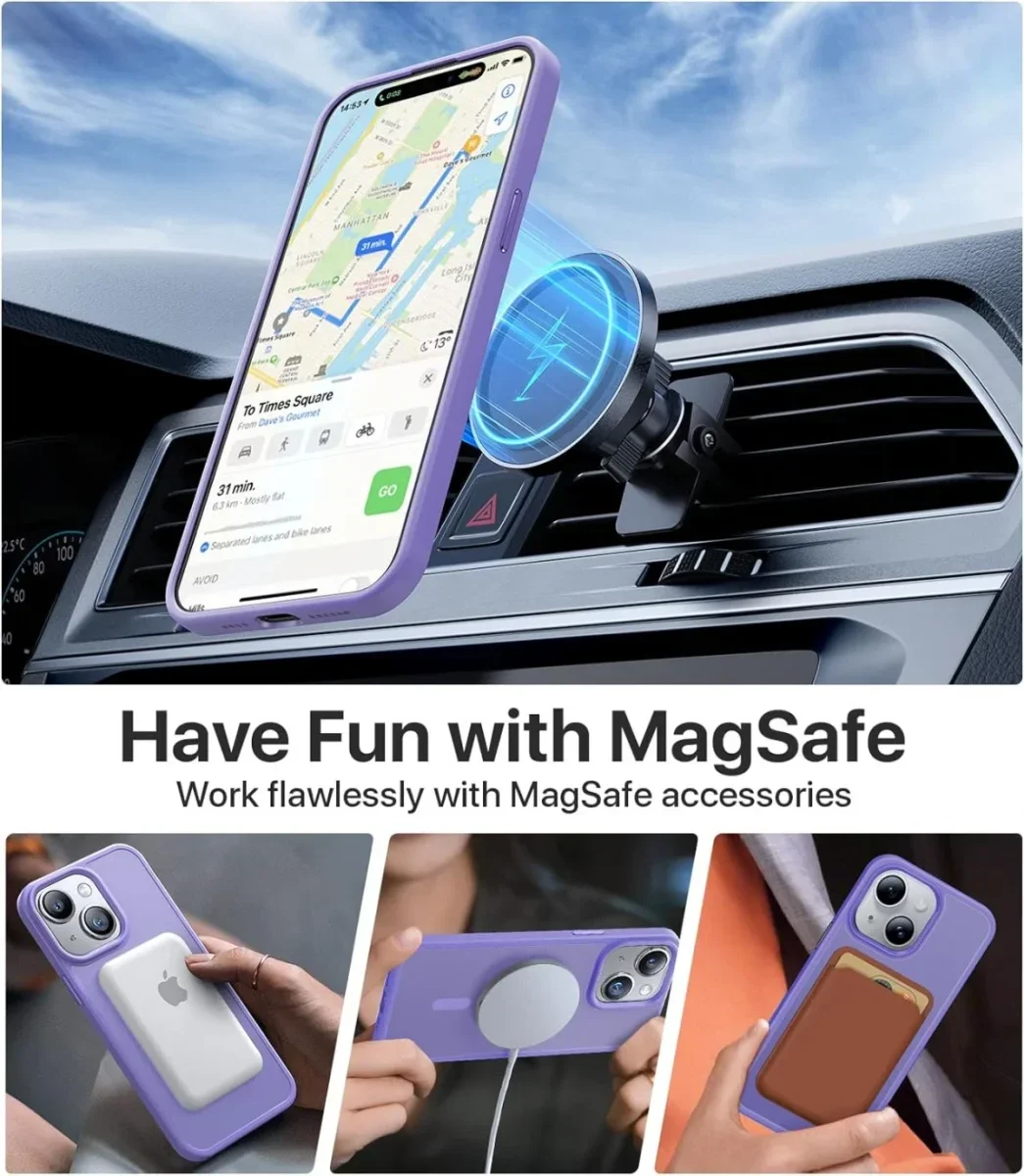 Apple iPhone 14 Plus Hoesje met MagSafe Back Cover Matte Violet afbeelding 2