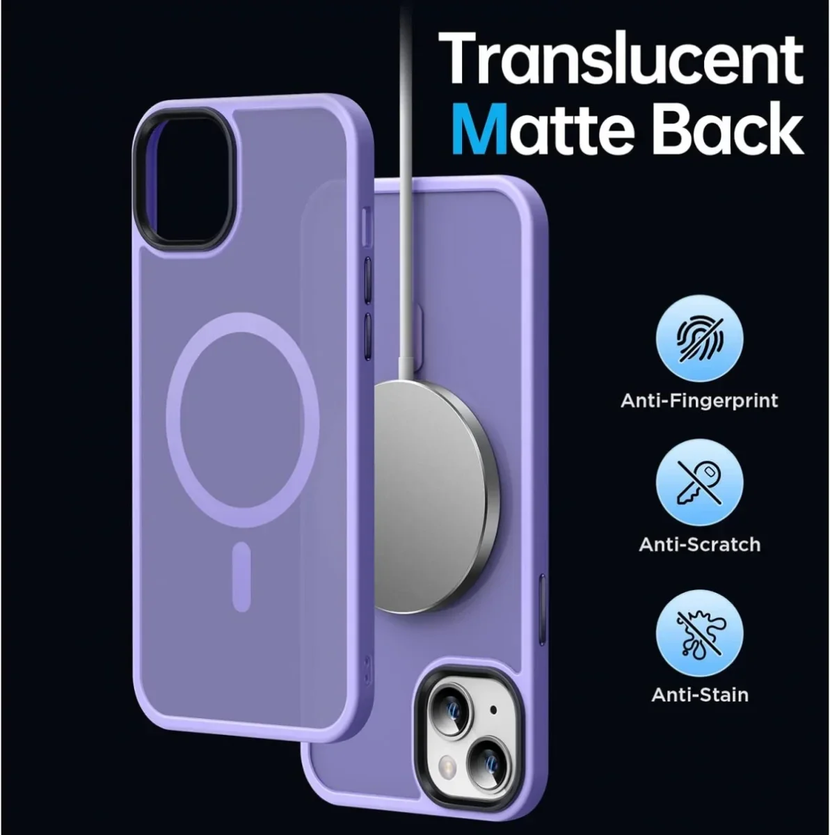 Apple iPhone 14 Plus Hoesje met MagSafe Back Cover Matte Violet afbeelding 5