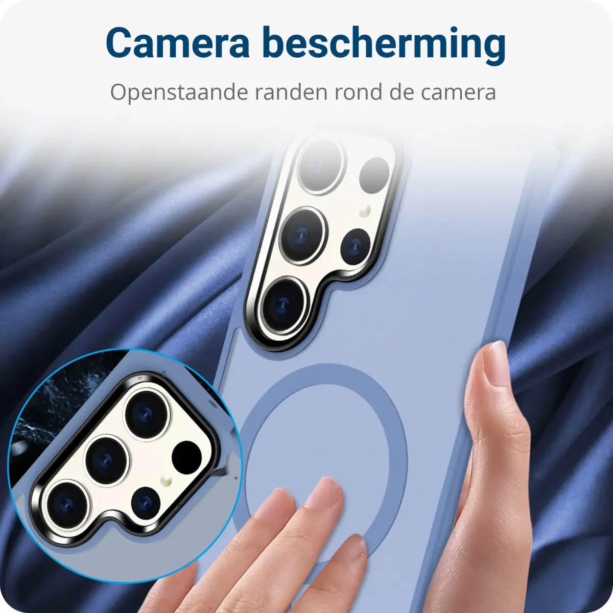 Samsung Galaxy S23 Ultra Hoesje met MagSafe Matte Blauw afbeelding 4