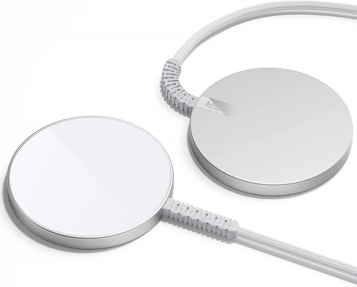 ESR HaloLock Mini MagSafe 15W Draadloze Oplader 1.5M Zilver Two-Pack afbeelding 1