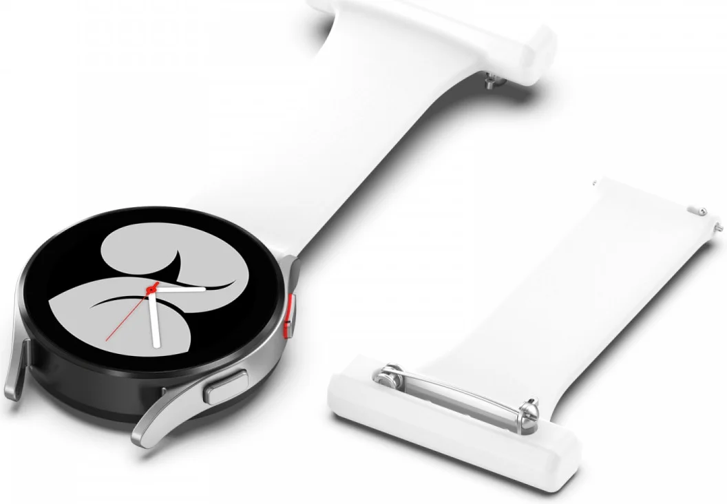 Universeel Smartwatch 20MM Verpleegkundige Band Voor Dames - Siliconen - Wit afbeelding 1