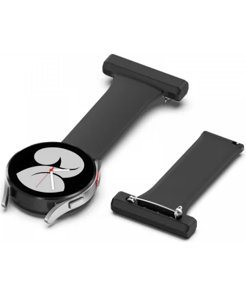 Universeel Smartwatch 20MM Verpleegkundige Band Voor Dames - Siliconen - Zwart Bandjes
