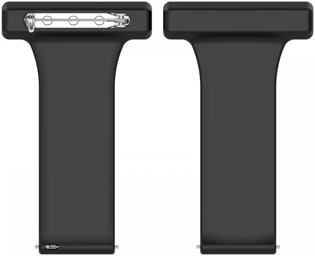 Universeel Smartwatch 20MM Verpleegkundige Band Voor Dames - Siliconen - Zwart afbeelding 3
