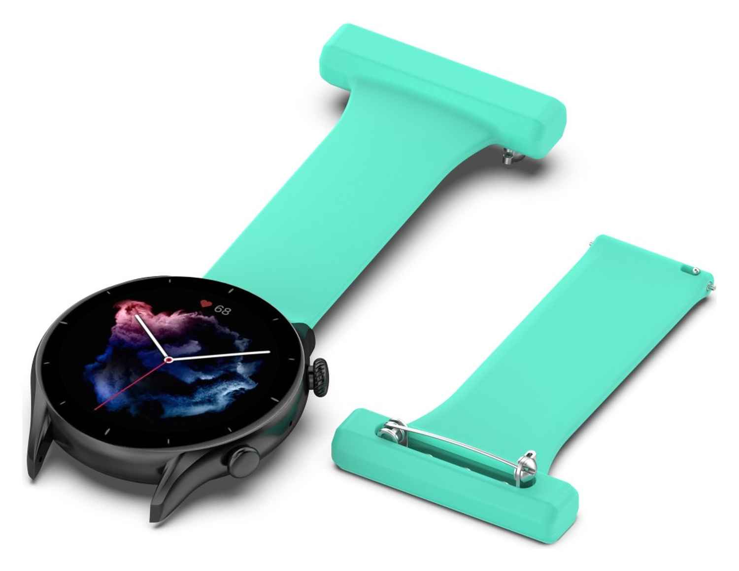 Universeel Smartwatch 22MM Siliconen Dames Verpleegkundige Band - Licht Groen afbeelding 1