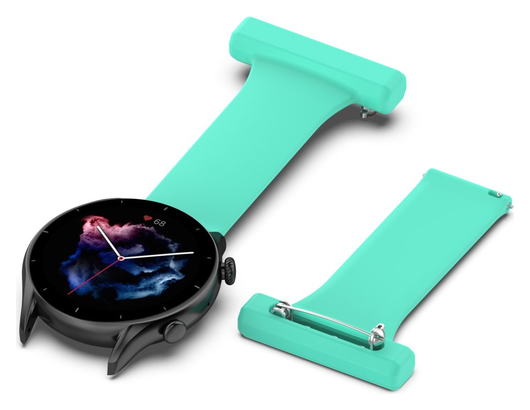Universeel Smartwatch 22MM Siliconen Dames Verpleegkundige Band - Licht Groen afbeelding 1