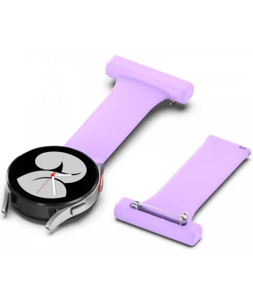 Universeel Smartwatch 20MM Verpleegkundige Band Voor Dames - Siliconen - Paars Bandjes