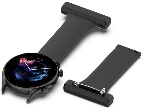 Universeel Smartwatch 22MM Siliconen Dames Verpleegkundige Band - Zwart afbeelding 1