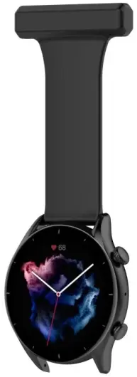 Universeel Smartwatch 22MM Siliconen Dames Verpleegkundige Band - Zwart afbeelding 3