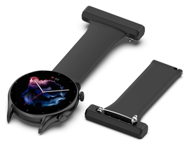 Universeel Smartwatch 22MM Siliconen Dames Verpleegkundige Band - Zwart
