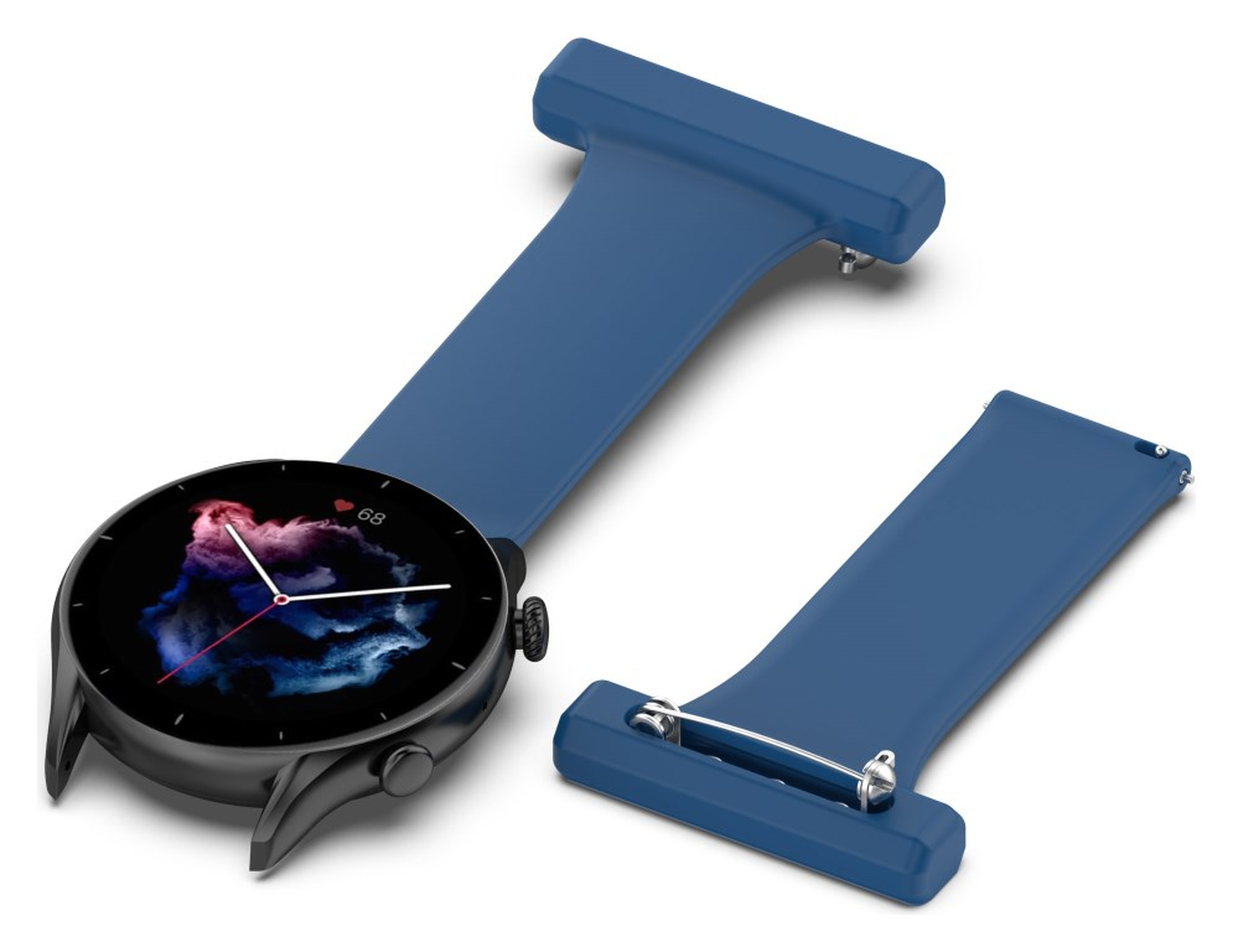 Universeel Smartwatch 22MM Siliconen Dames Verpleegkundige Band - Blauw afbeelding 1