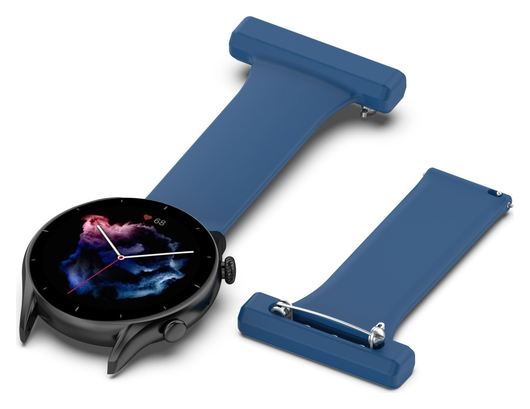 Universeel Smartwatch 22MM Siliconen Dames Verpleegkundige Band - Blauw afbeelding 1