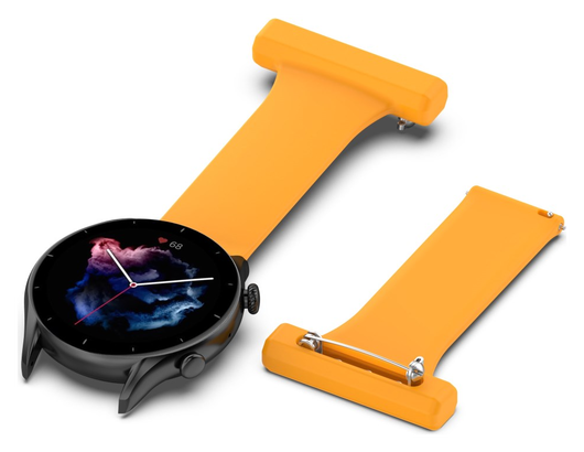 Universeel Smartwatch 22MM Siliconen Dames Verpleegkundige Band - Geel afbeelding 1